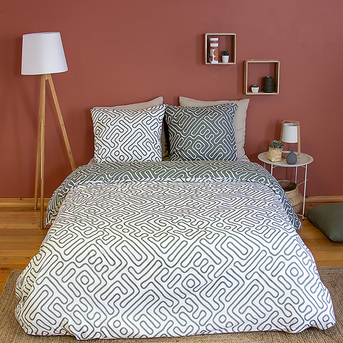 Parure imprimée housse de couette microfibre, Parchemin imprime, C DESIGN HOME TEXTILE