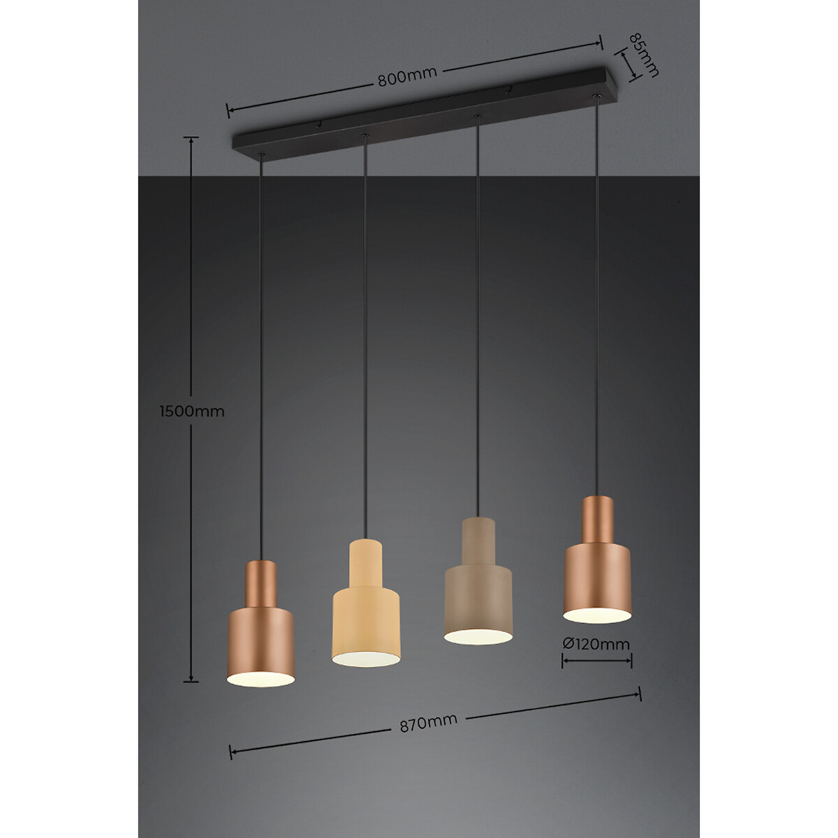 Candeeiro de teto Agudo, TRIO Lighting castanho , TRIO LIGHTING