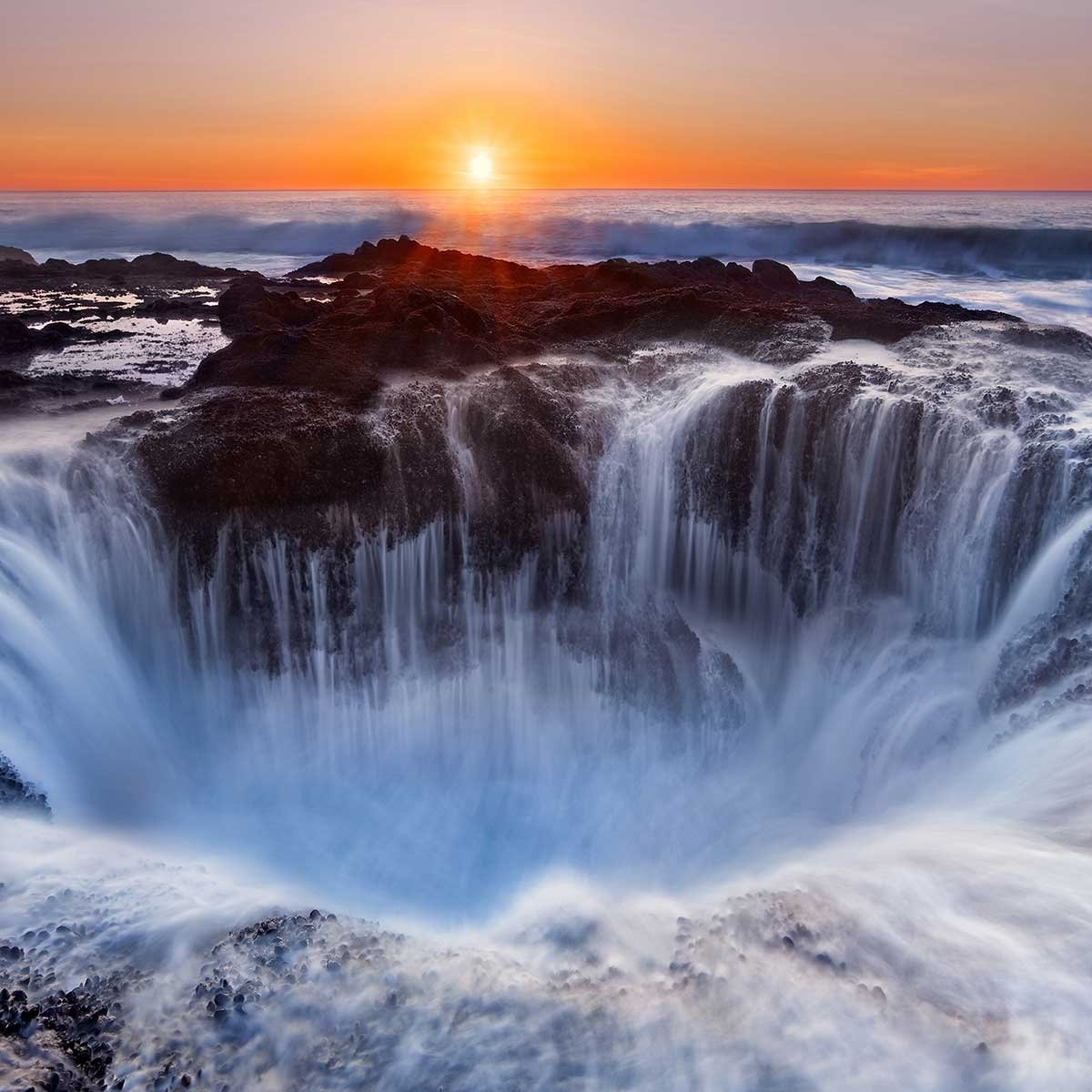 Tableau Le puit de Thor en Oregon tableau alu dibond, HEXOA