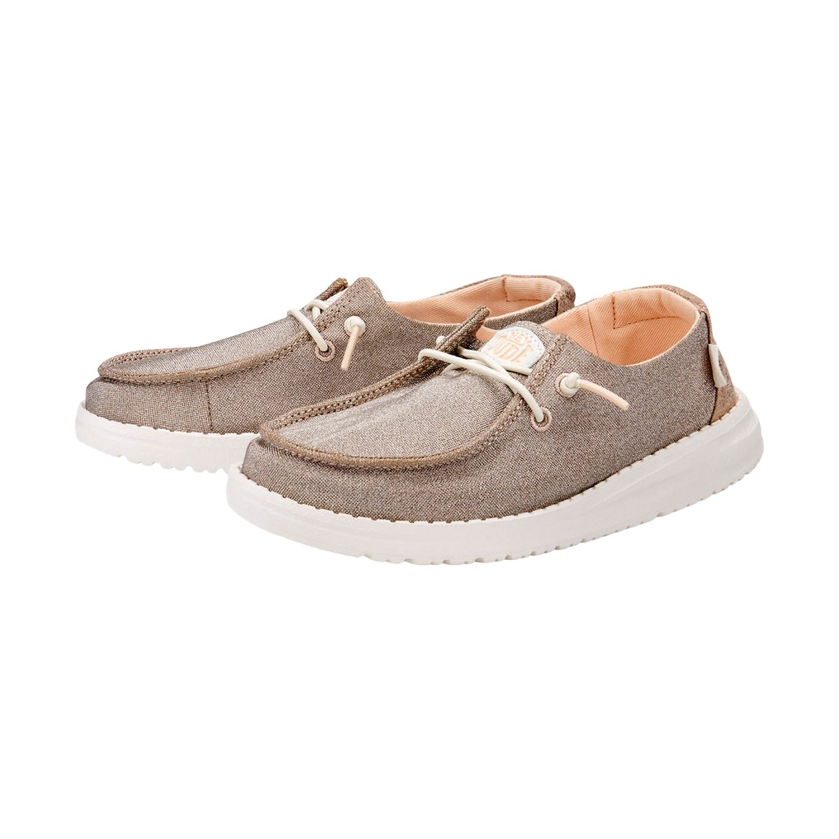 Mocassin à Lacets Wendy Y Metallic Sparkle rose - or, HEY