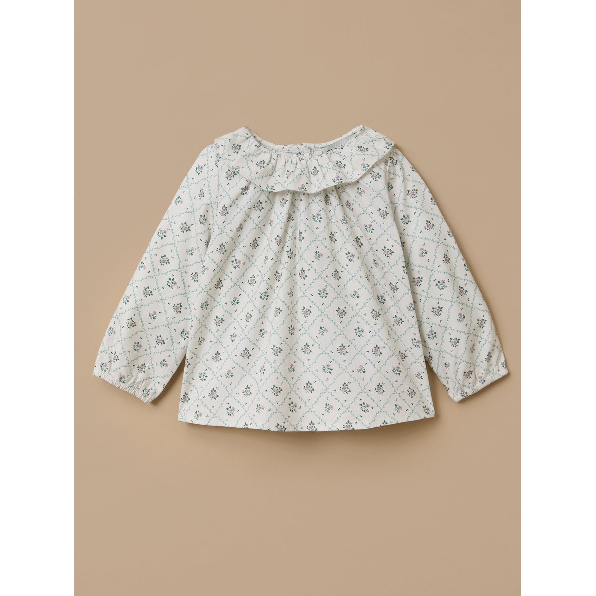 Blouse imprimée col froufrou imprimé solene, CYRILLUS