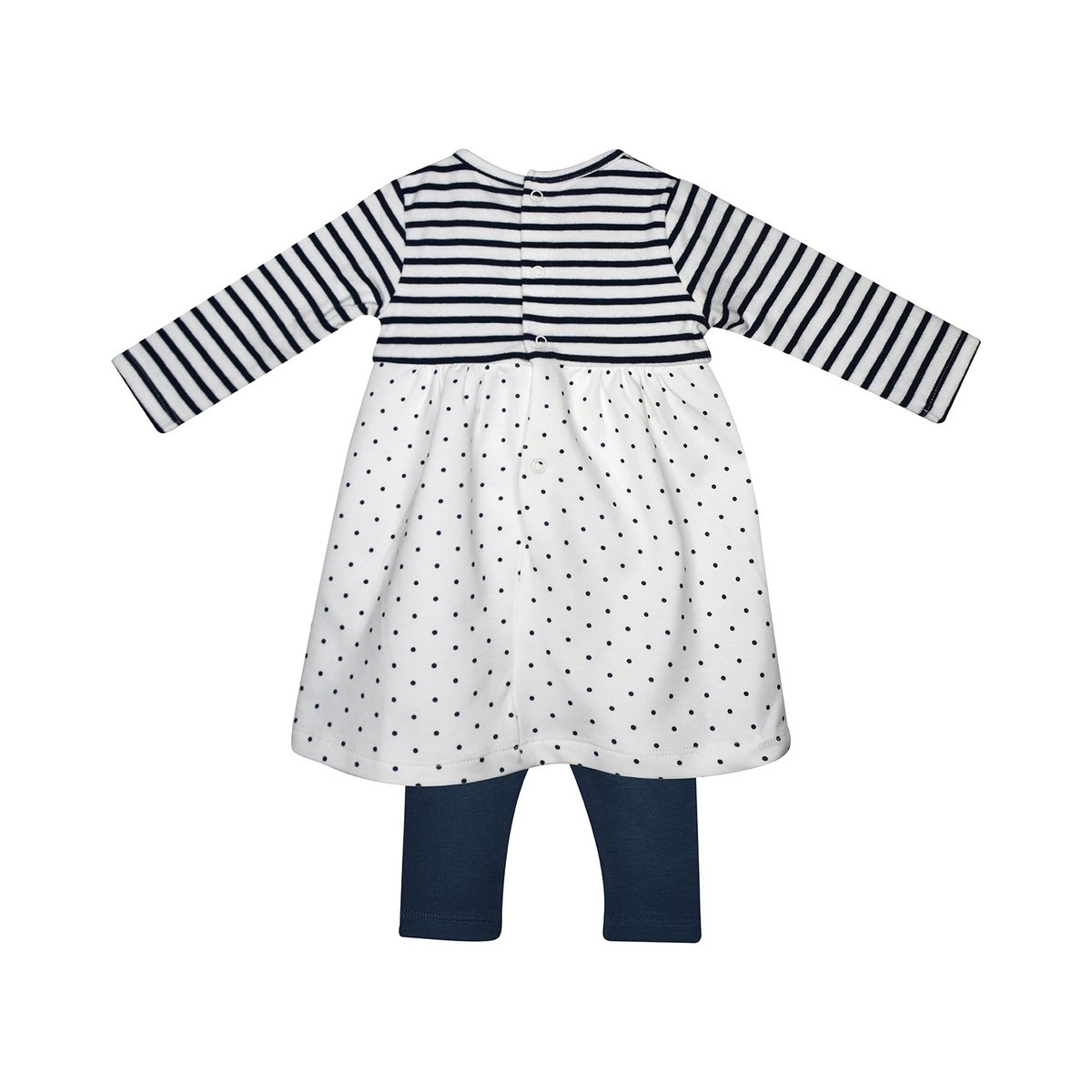 Robe bebe + legging maille fadime bleu, SUCRE D'ORGE