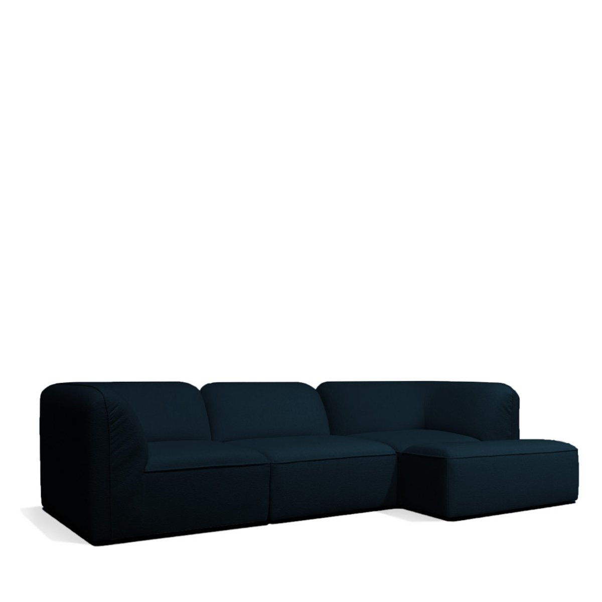 Pouf pour canapé modulable en tissu bouclette- NOOR bleu marine, DRAWER