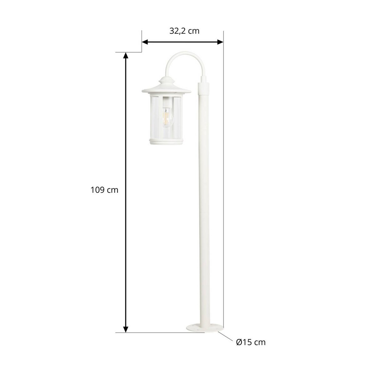 Luminaire extérieur en aluminium antique blanc, transparent, LINDBY