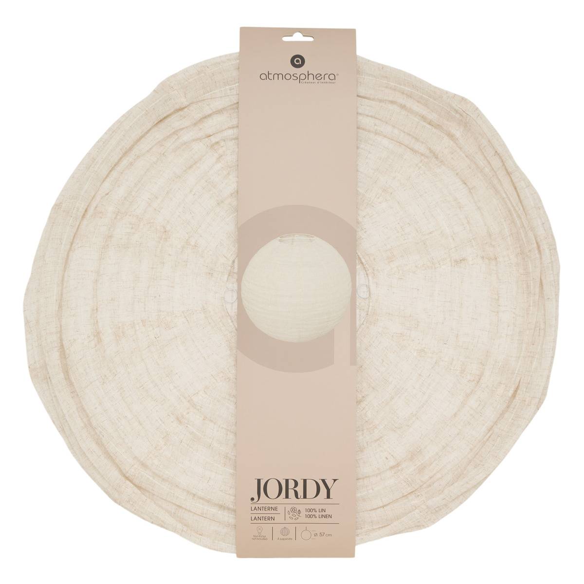 Lanterne boule en lin JORDY blanc, ATMOSPHERA