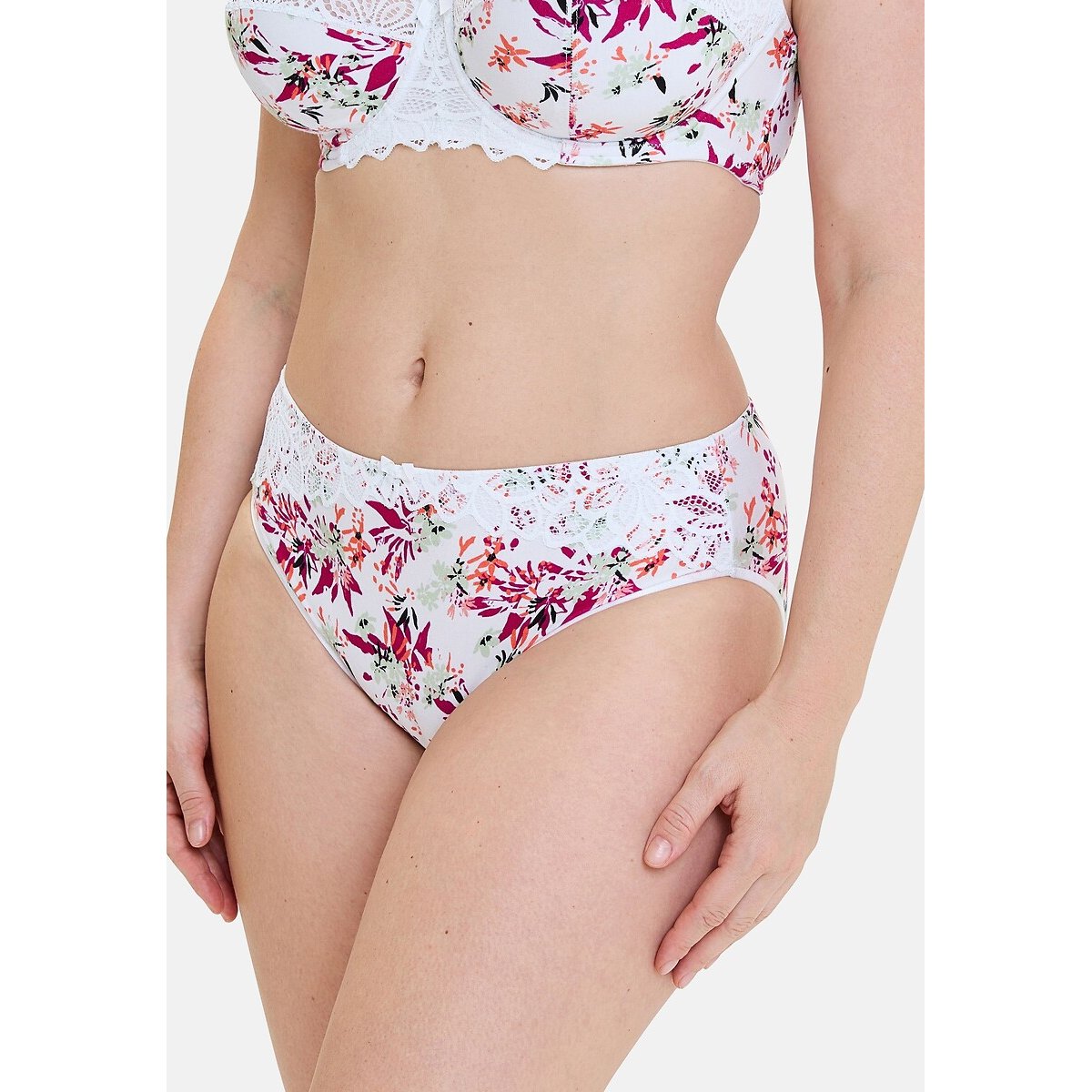 Flora Lace and Microfibre Briefs light florals, SANS COMPLEXE
