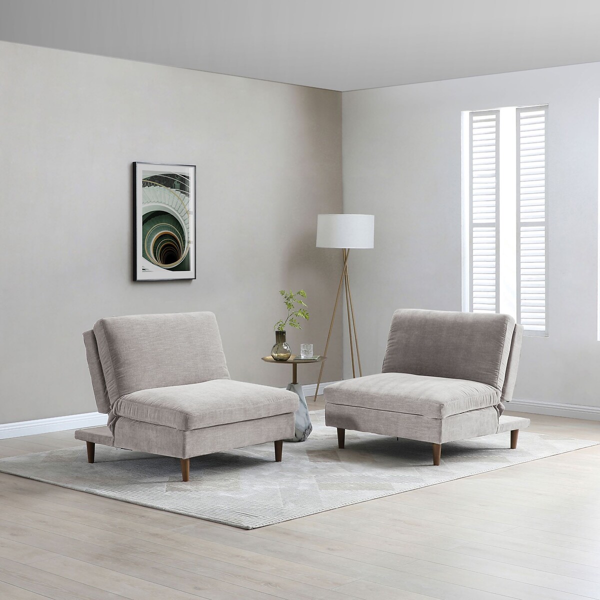 Sawyer Chenille Modular Click Clack Chair Unit natural, SO'HOME