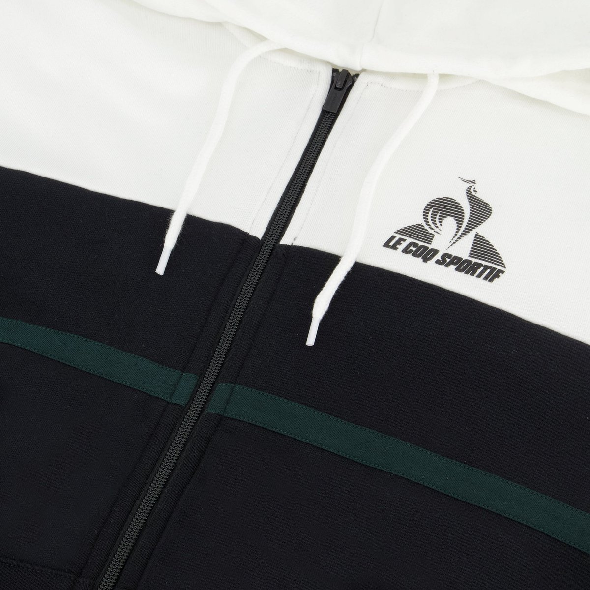 Sweat zippé à capuche  Contemporain blanc, LE COQ SPORTIF