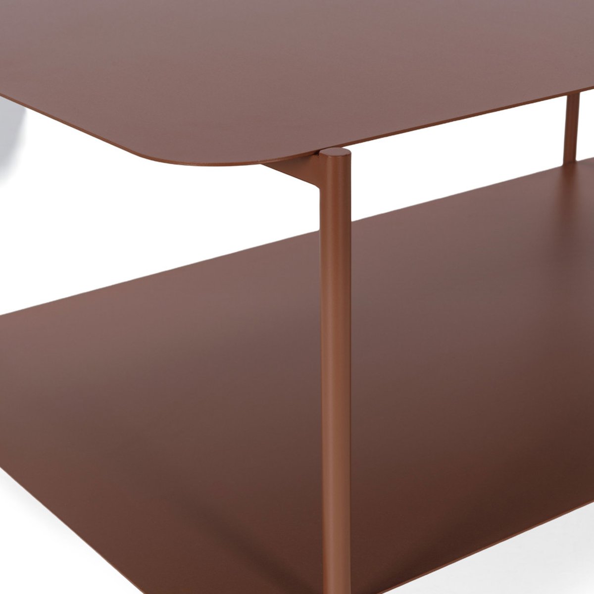 Table basse rectangulaire en métal à double plateau- JUDITH marron glacé, DRAWER