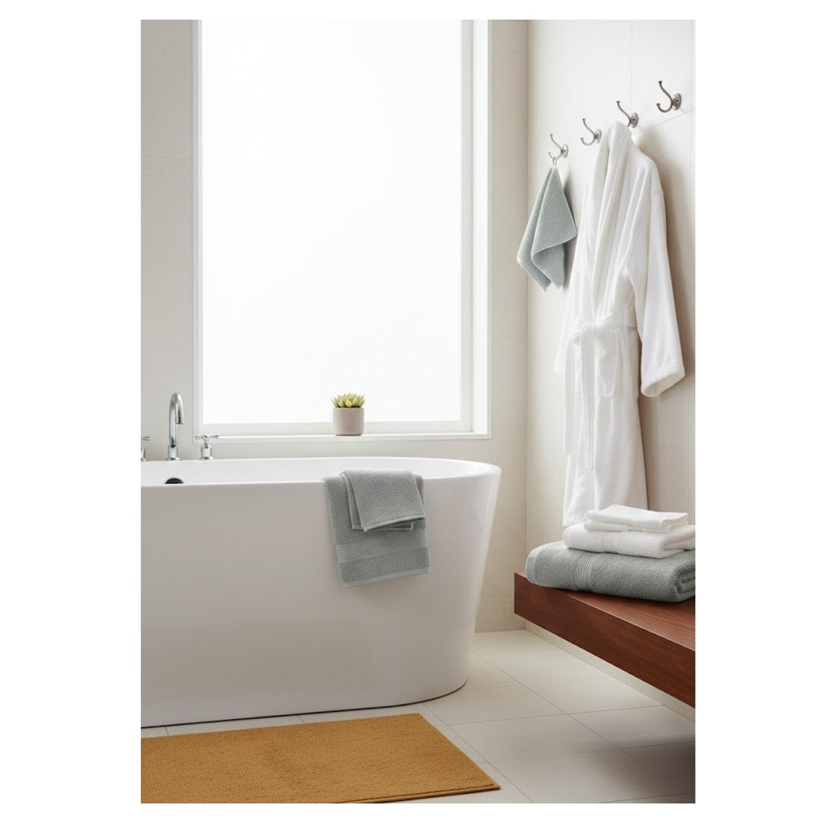 Tapis de bain en coton Lilas lin, EDEN