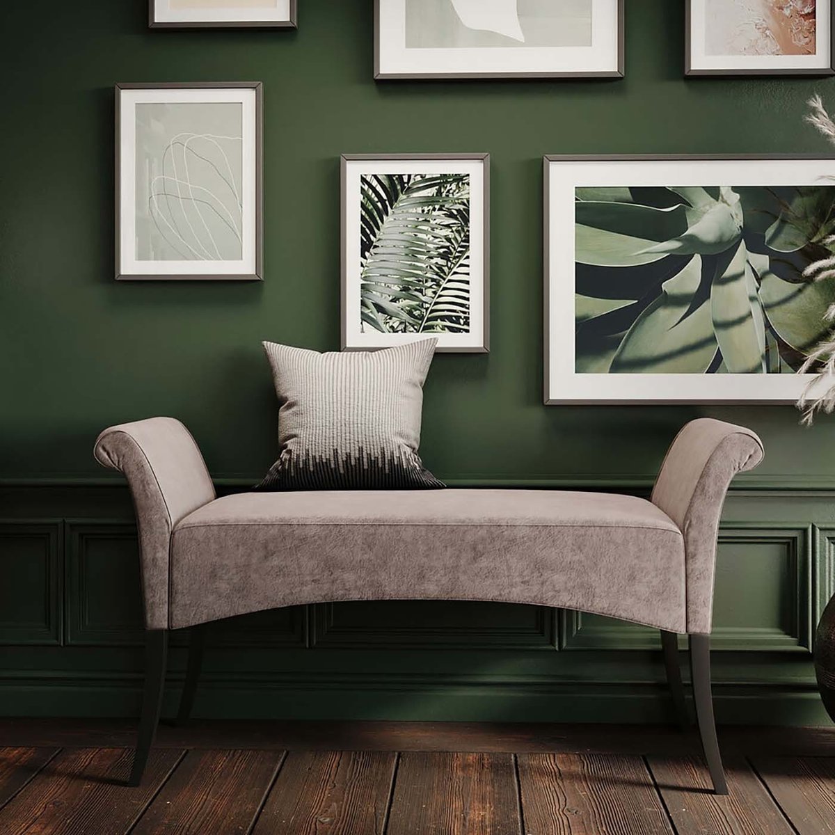 Banc en velours, MOTLEY gris, KARE DESIGN