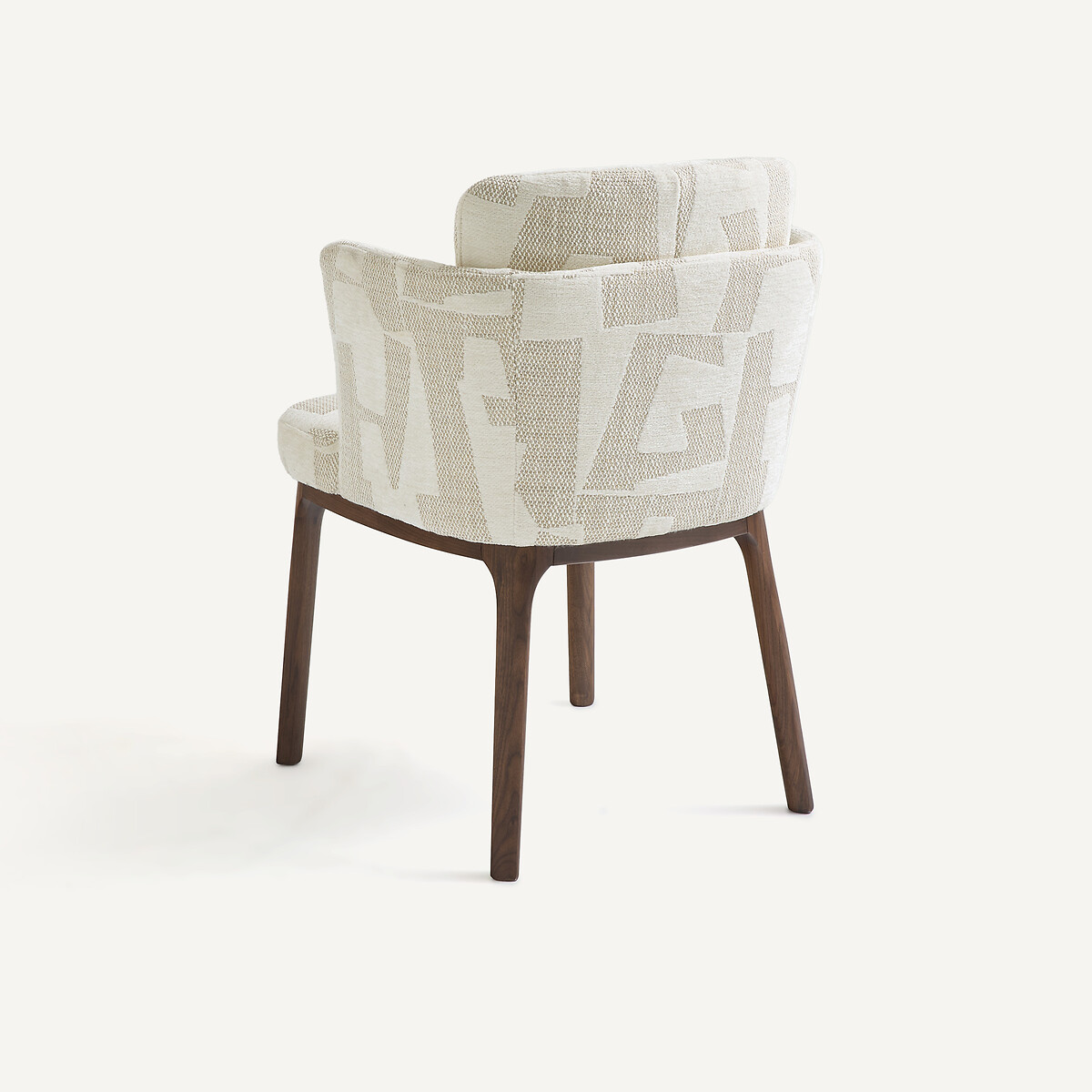 Silla de comedor, en nogal y tejido jacquard, JABOTE tiza espuma, AM.PM