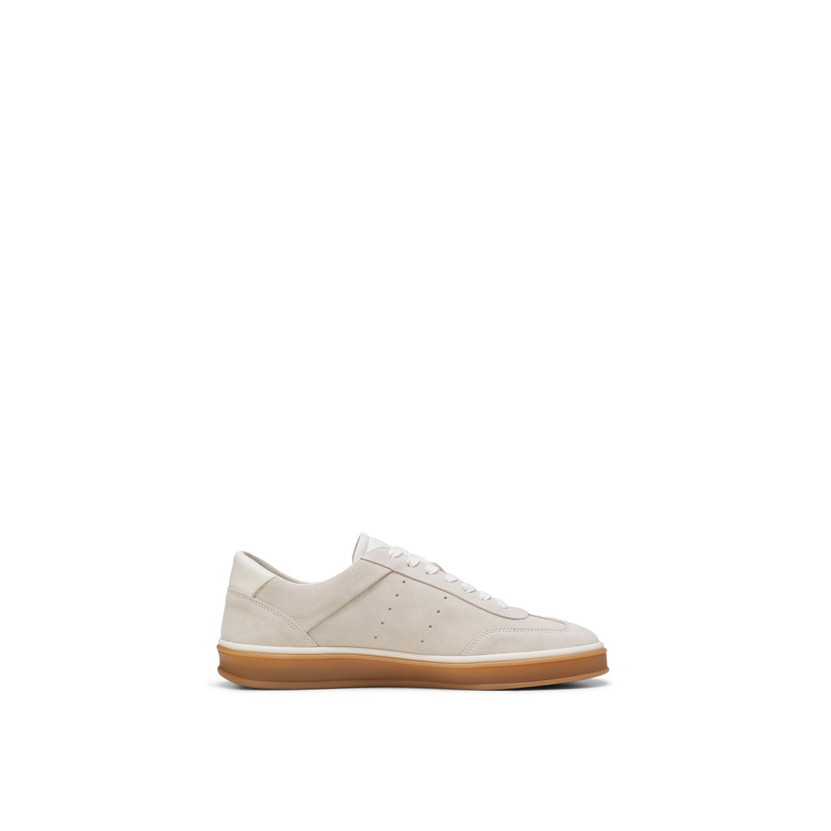 Baskets basses en cuir velours doux beige, MARC O'POLO