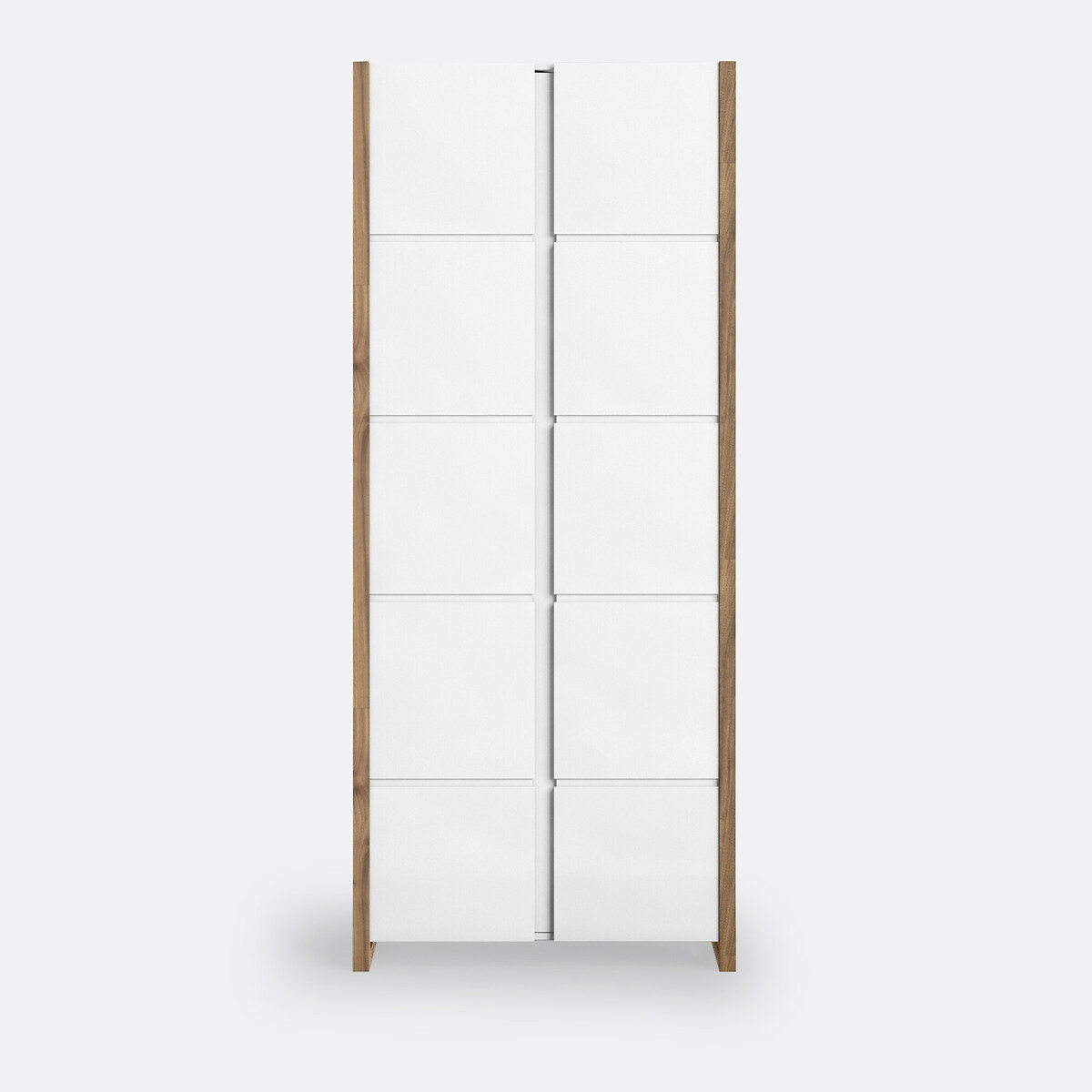 Buffet haut, 2 portes, en chêne massif et MDF laqué, COMPO blanc, LA REDOUTE INTERIEURS