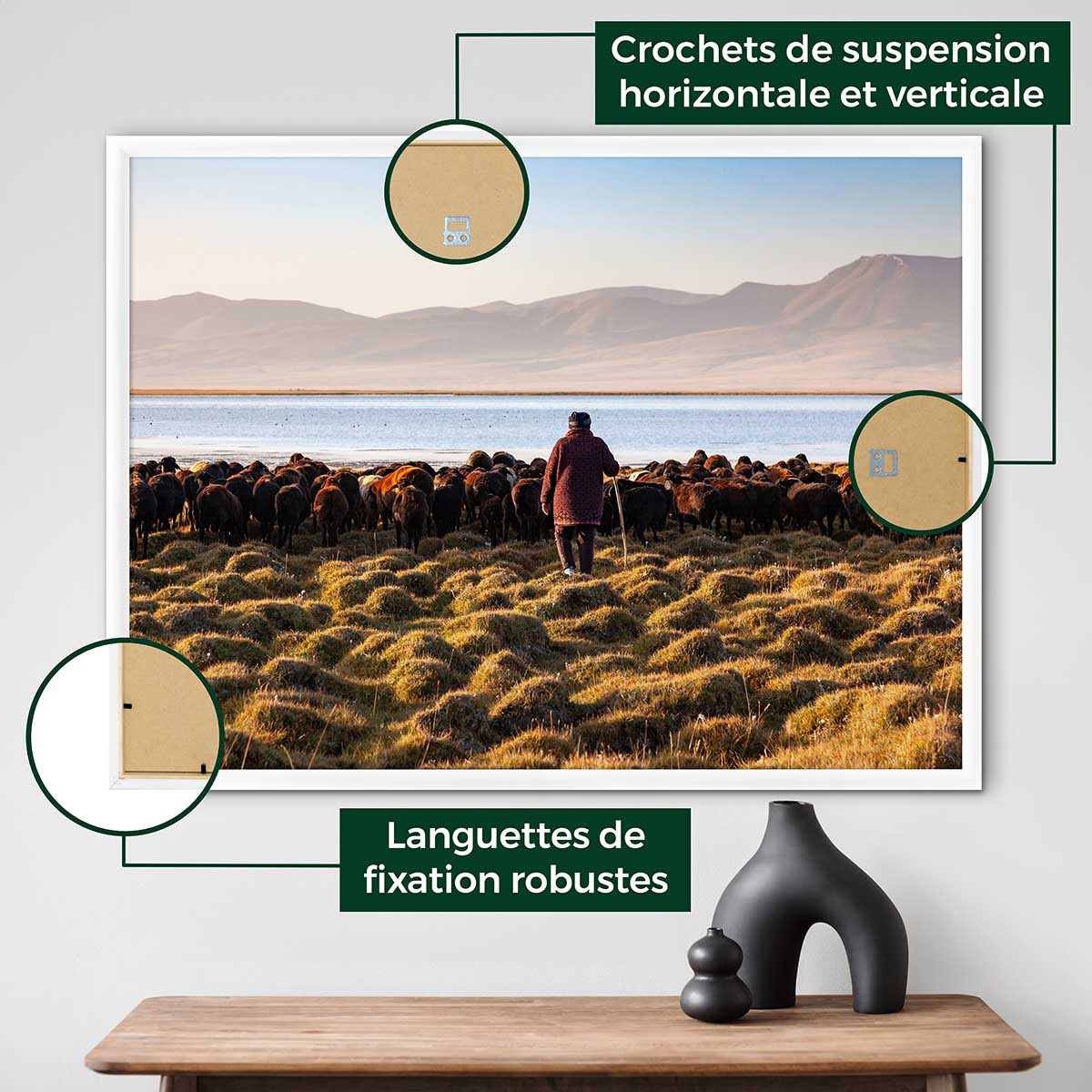 Cadre Photo Exposition En Bois Massif Fsc ESSENTIEL blanc, CEANOTHE