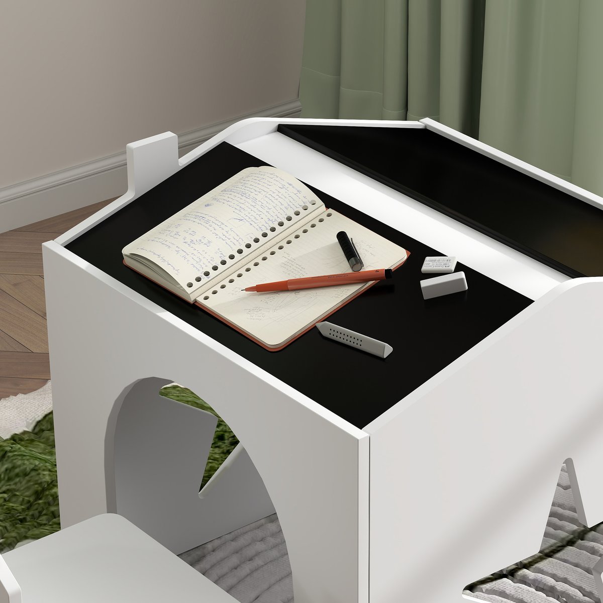 Ensemble table et chaises pour enfants MDF blanc, AIYAPLAY
