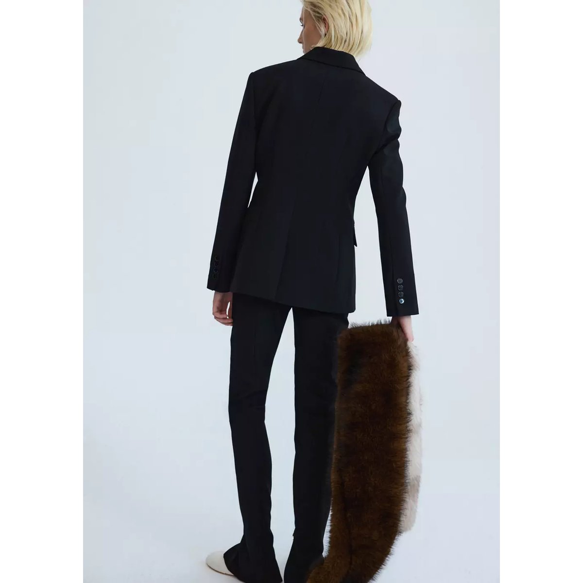 Veste cintrée laine noir, MANGO