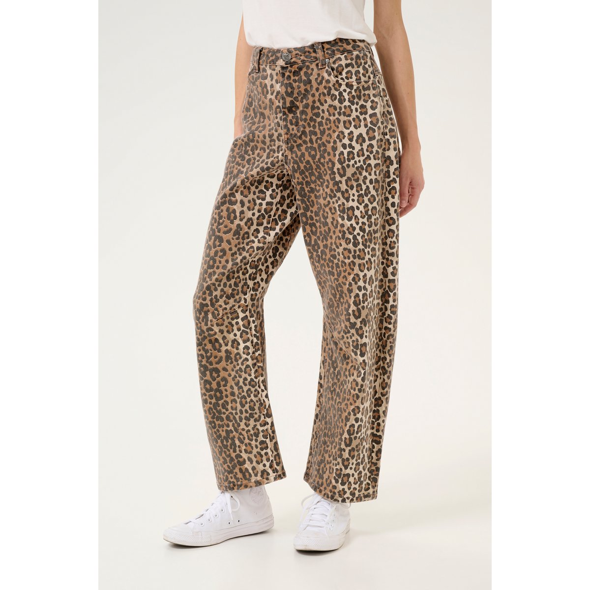 Pantalon casual marron noir animalier, CULTURE