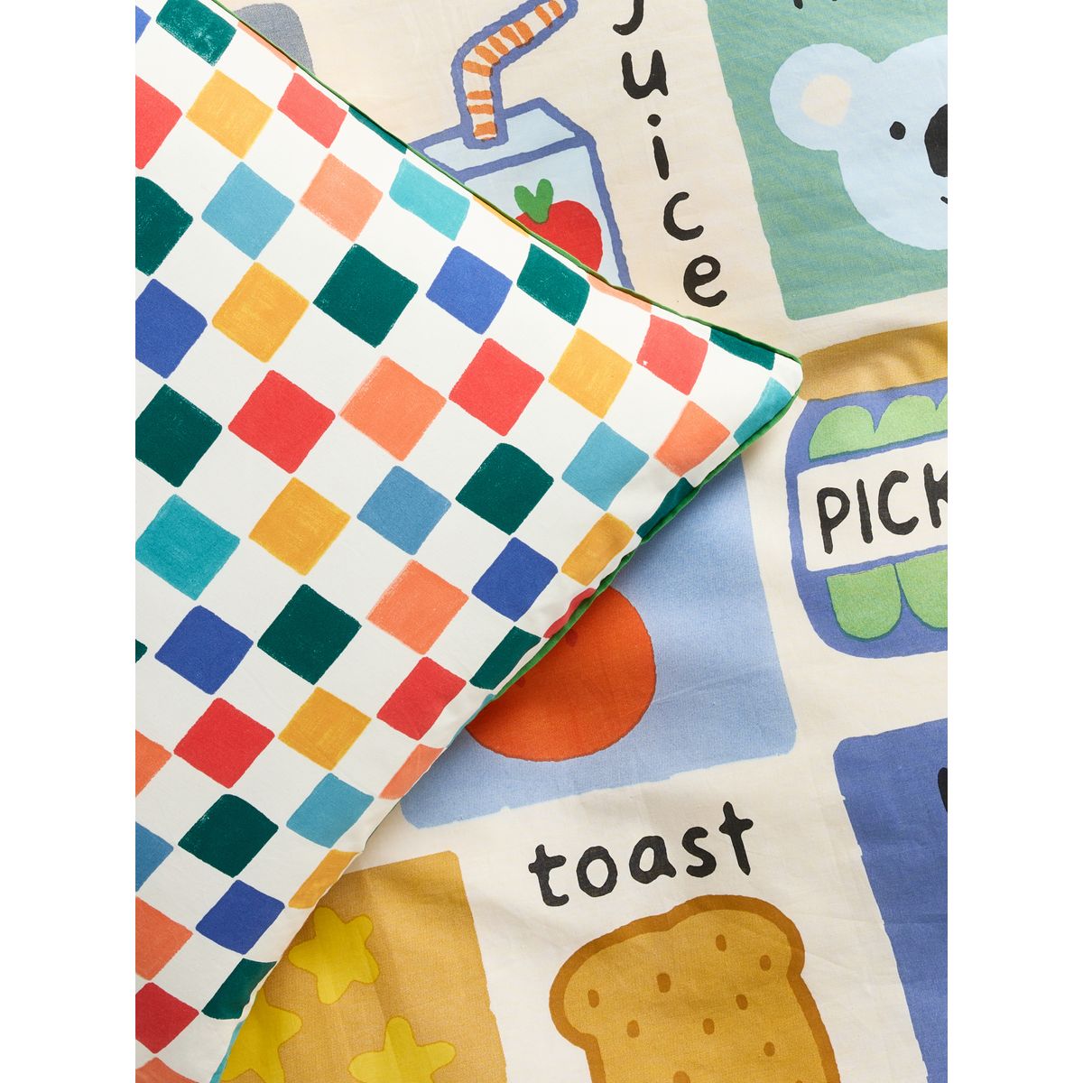Housse de couette et taie d’oreiller en coton alphabet lumineux, NEXT