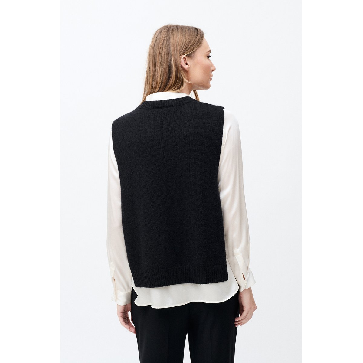 Poncho col rond en laine HEVY noir, CAROLL