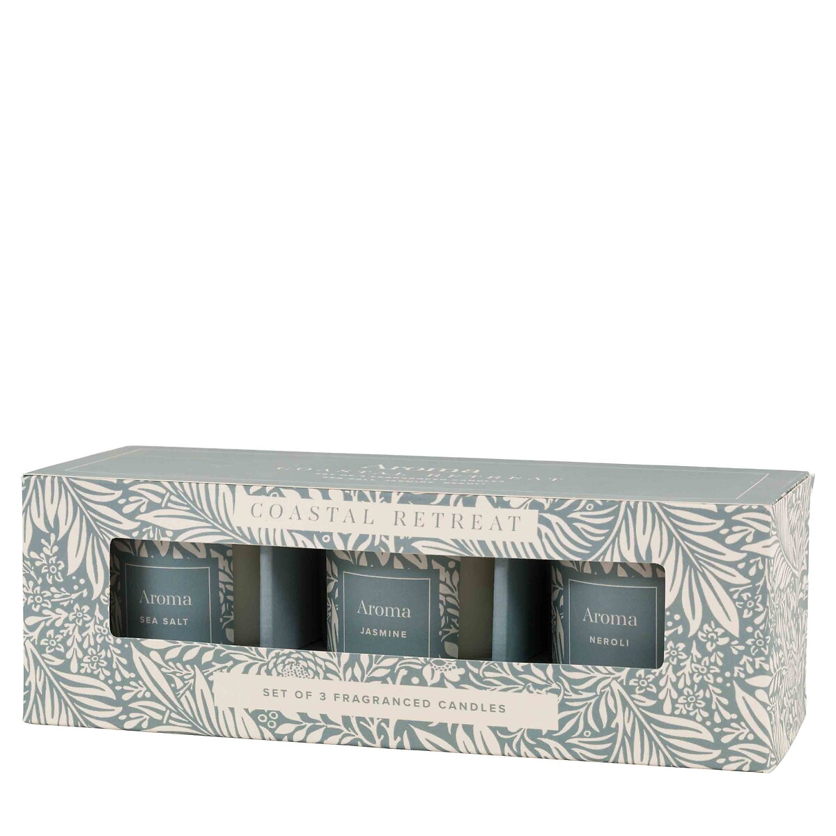 Set of 3 Coastal Retreat Candles in Jasmine / Sea Salt / Neroli Fragrance blue, ÉDITÉ
