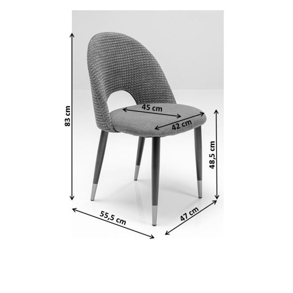 Chaise en velours, IRIS taupe, KARE DESIGN