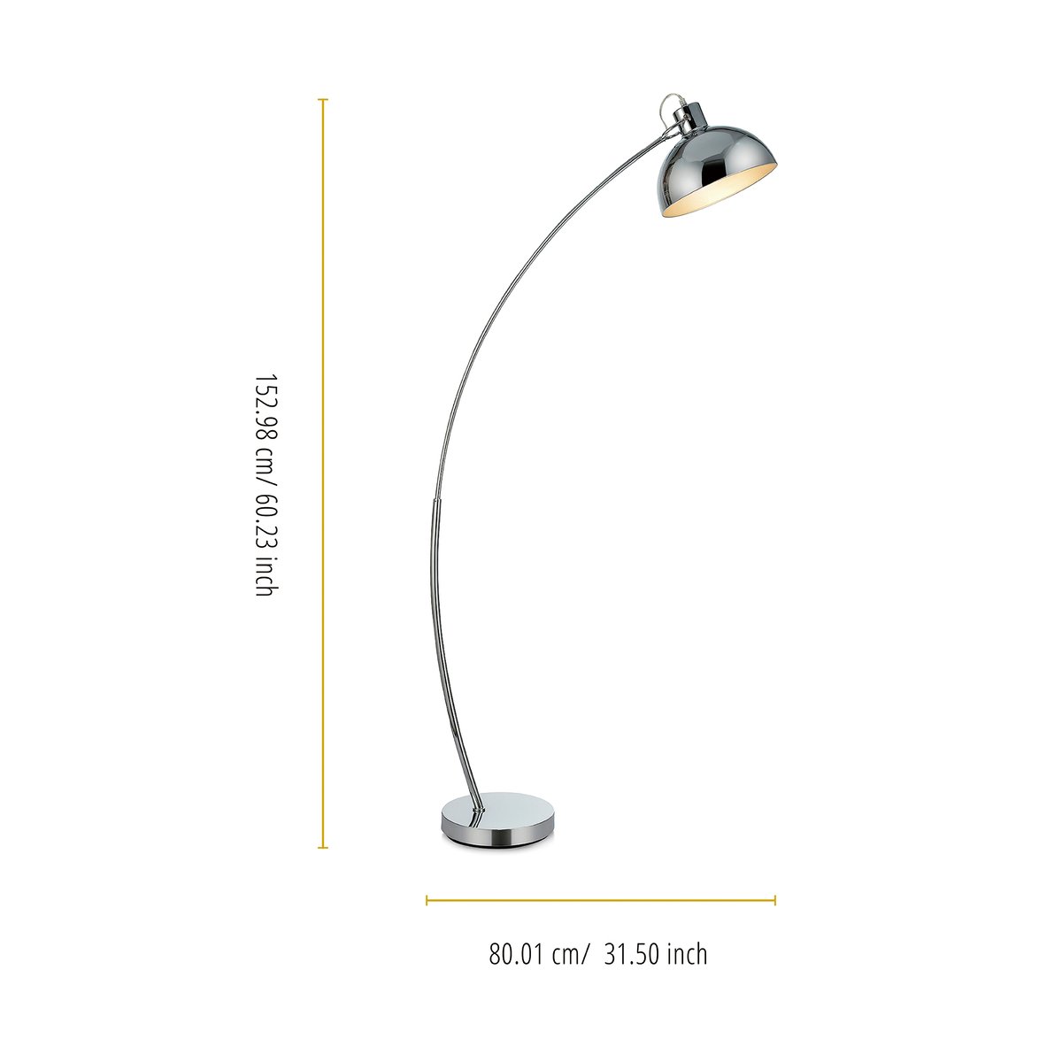 Lampadaire Intérieur Arc Métal ARCO gris, TEAMSON HOME