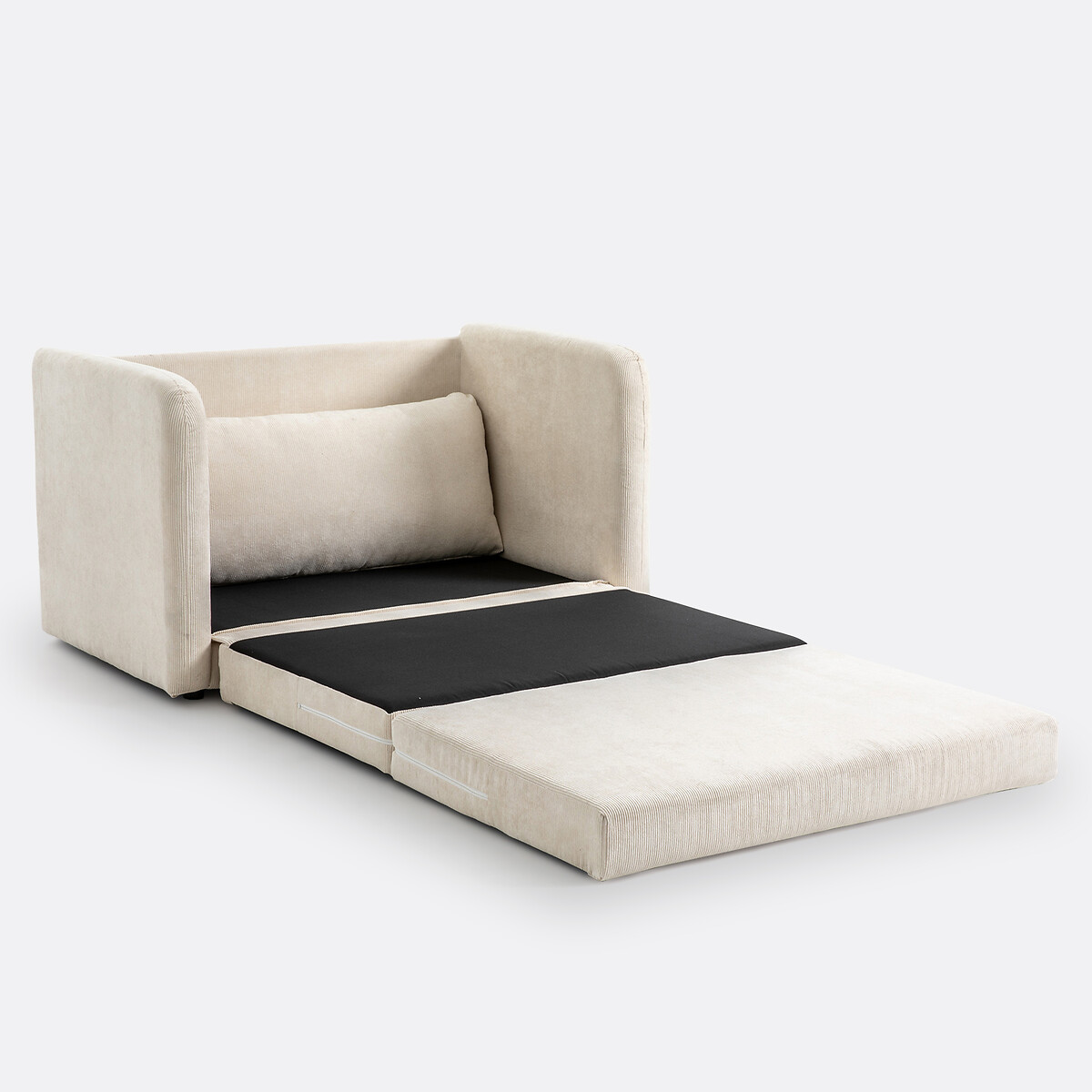 Hazel Corduroy Sofa Bed ecru , LA REDOUTE INTERIEURS
