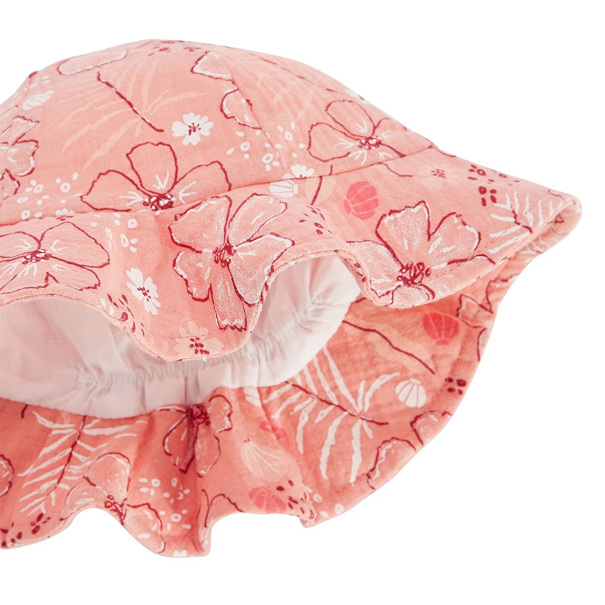 Capeline bébé en gaze de coton Santa Giulia orange, PETIT BEGUIN