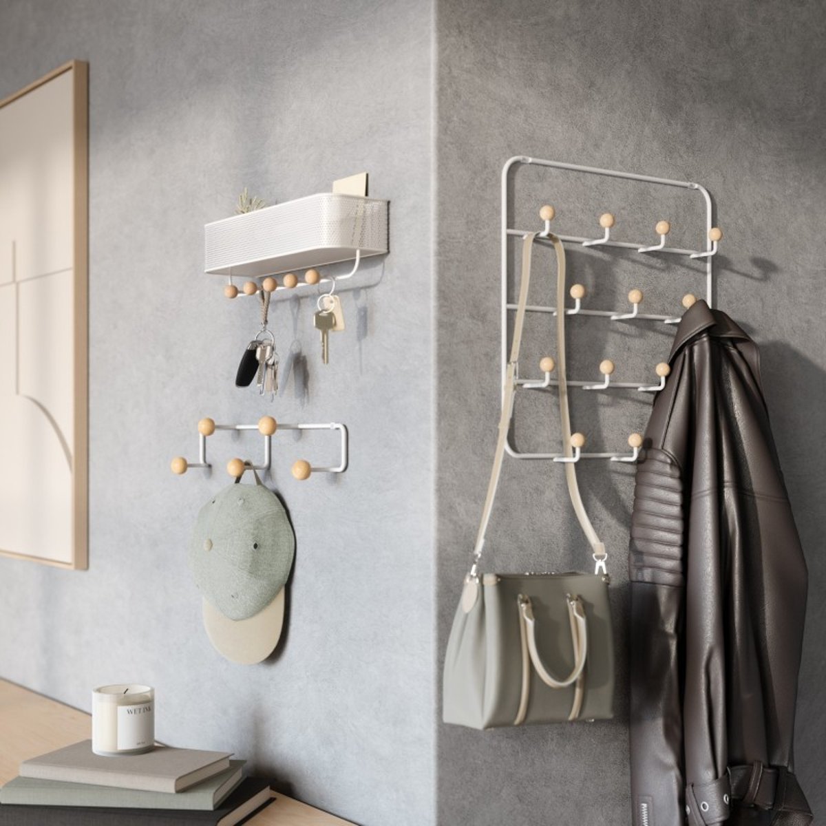 Vide-poches mural portemanteau  ESTIQUE blanc, UMBRA
