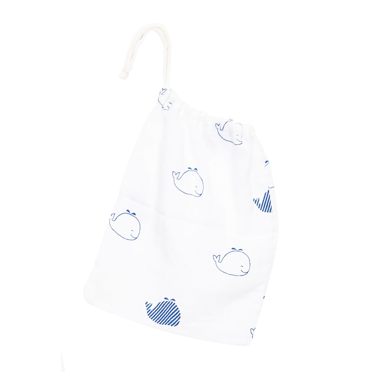 Gigoteuse en coton bio blanc/bleu, SAUTHON