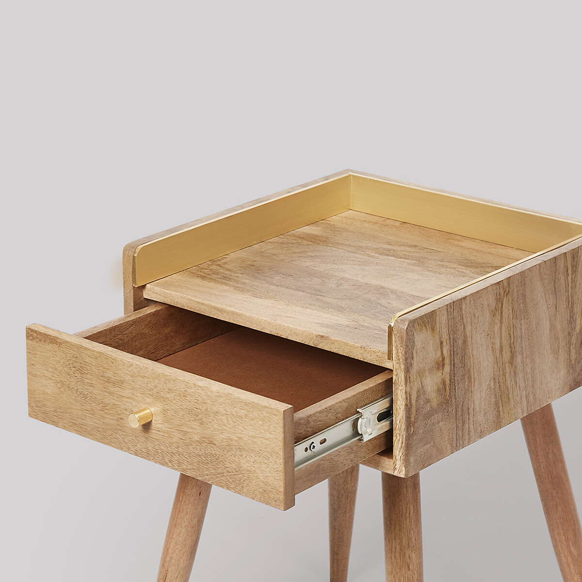 Fresco Mango Wood 1 Drawer Side Table light wood, SWOON