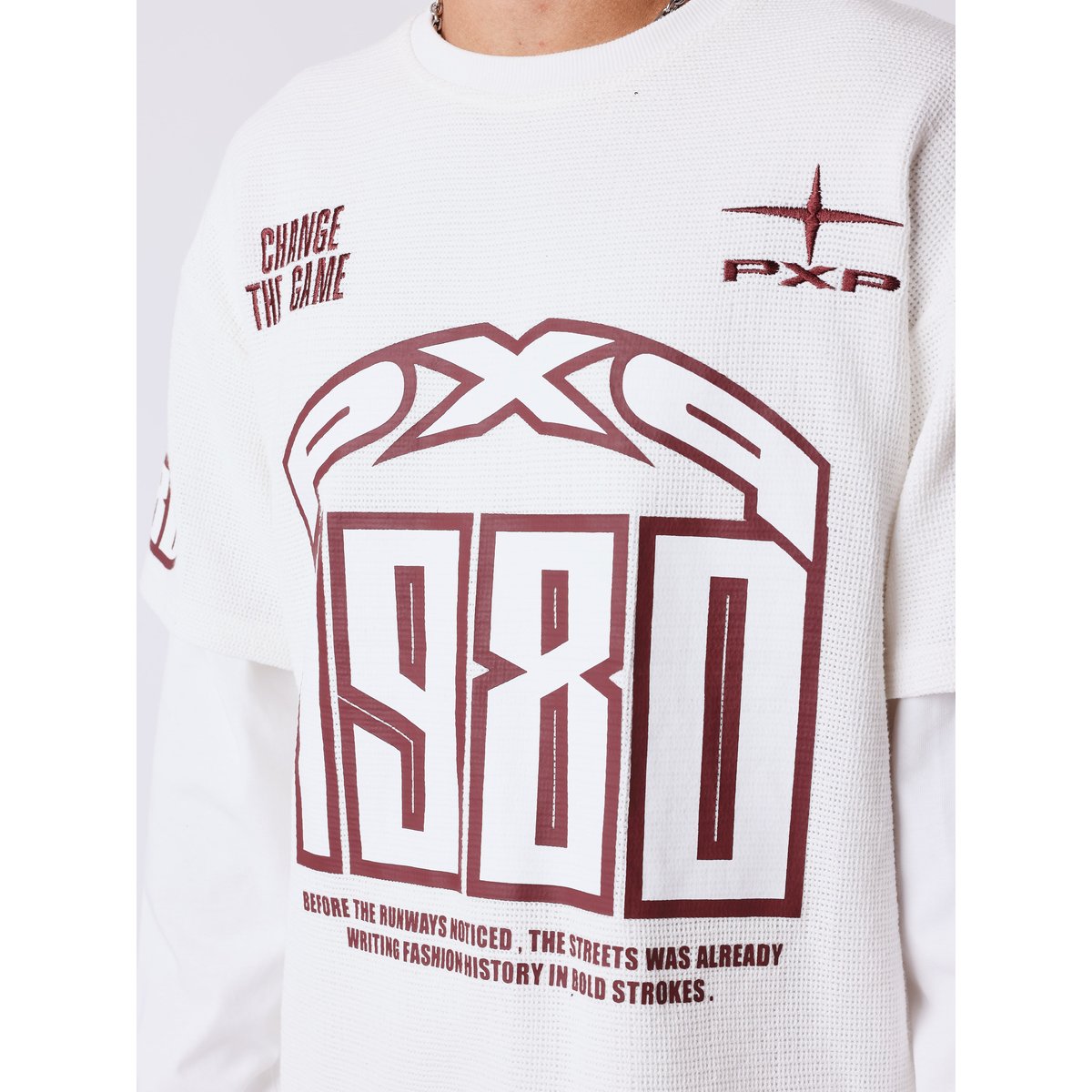 T-shirt effet superposé Matchday blanc, PROJECT X