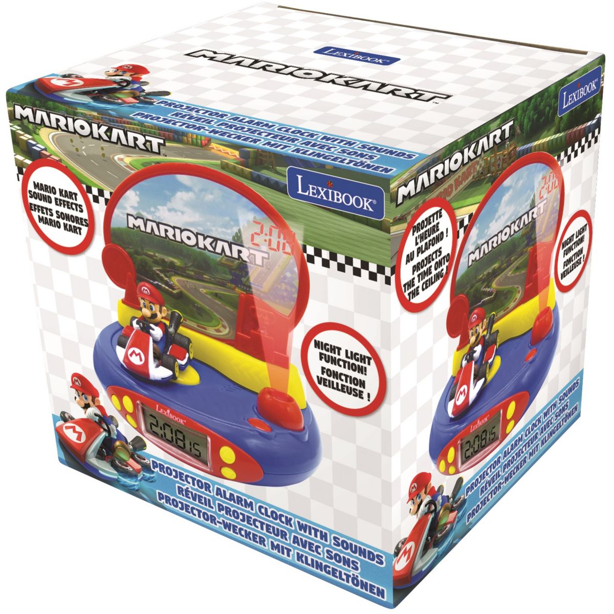 Réveil RP500UNI Projecteur Nintendo Mario Kart bleu, LEXIBOOK