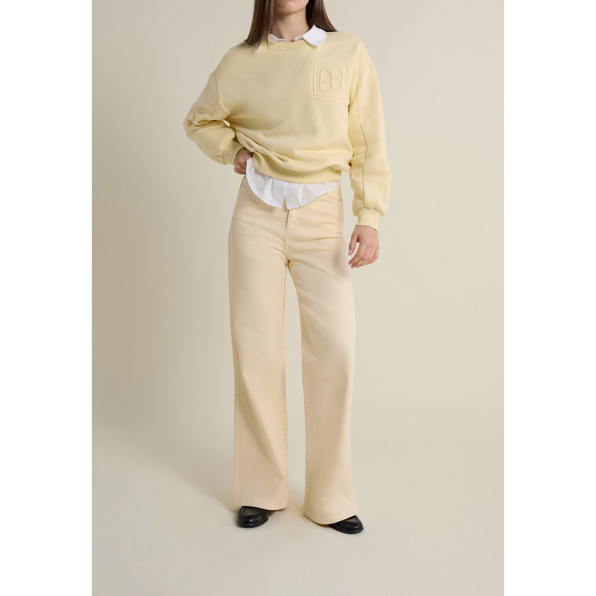 Pantalon droit taille haute CLEMENCE GD vanille, ETAM