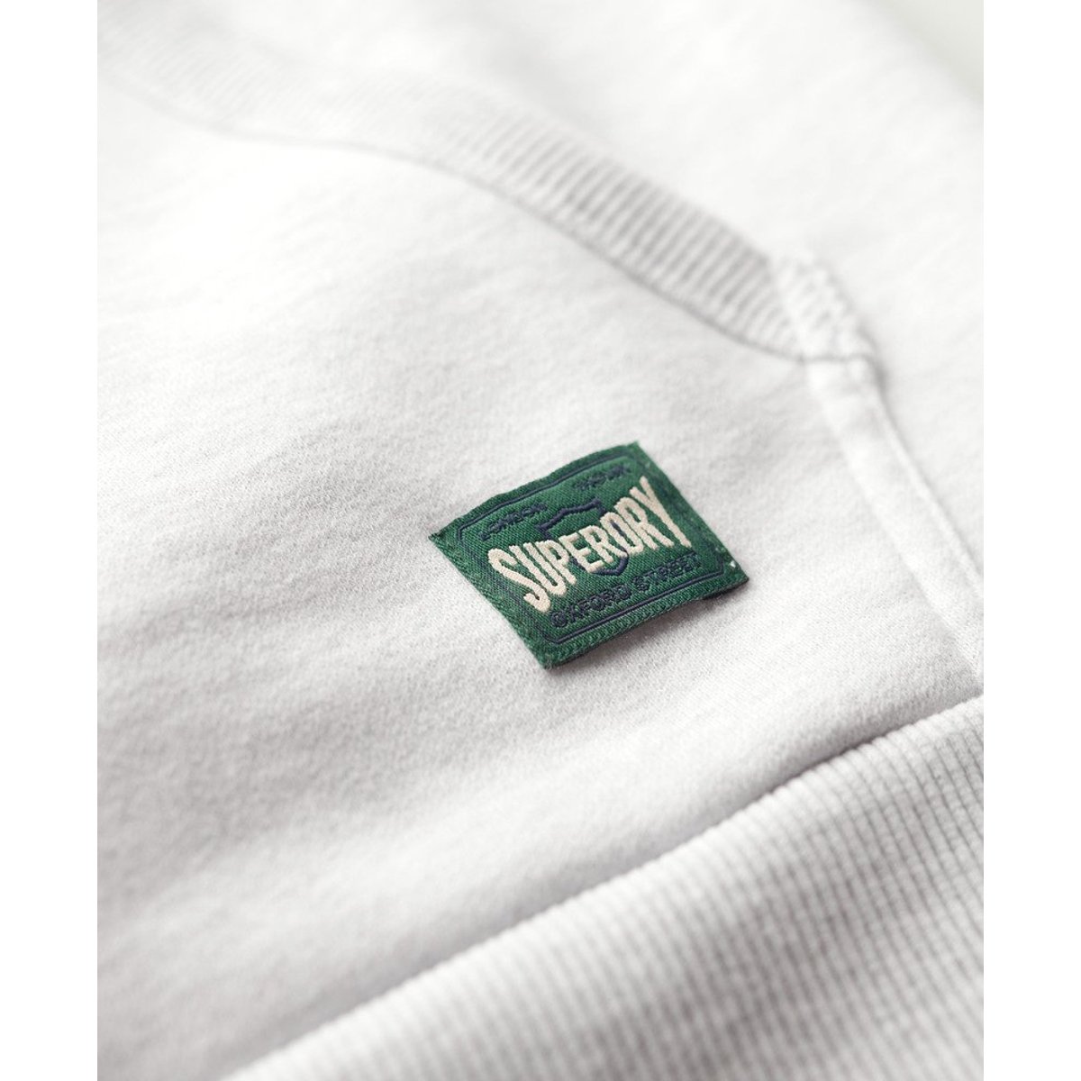Sweat à capuche Classic Athletic blanc glacier chiné, SUPERDRY