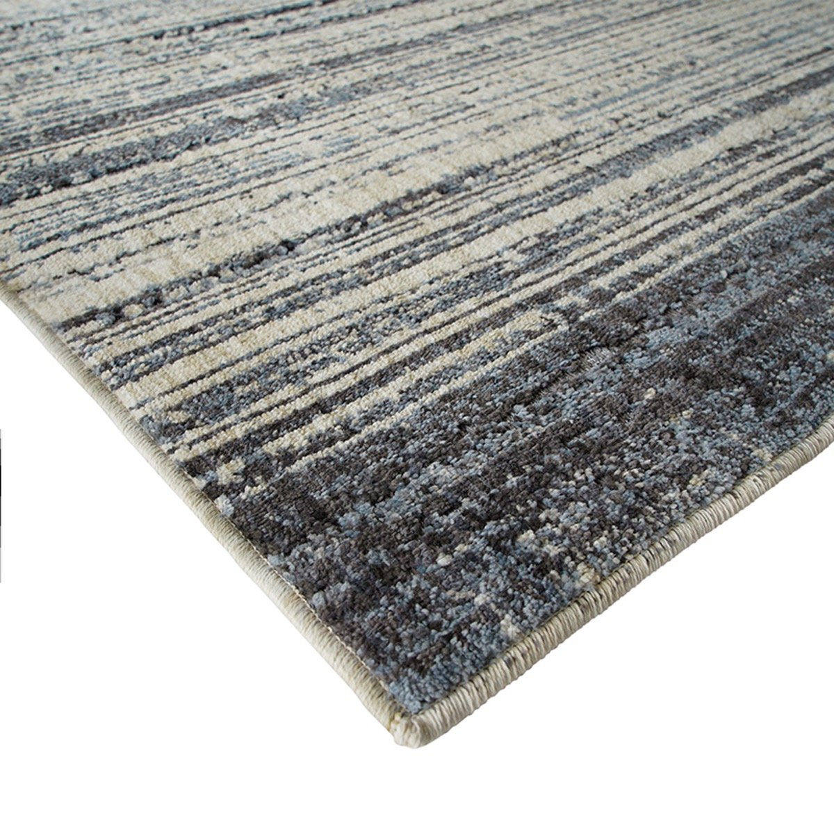 Tapis recyclé motif lignes RECYCLE LINES gris noir, THE DECO FACTORY