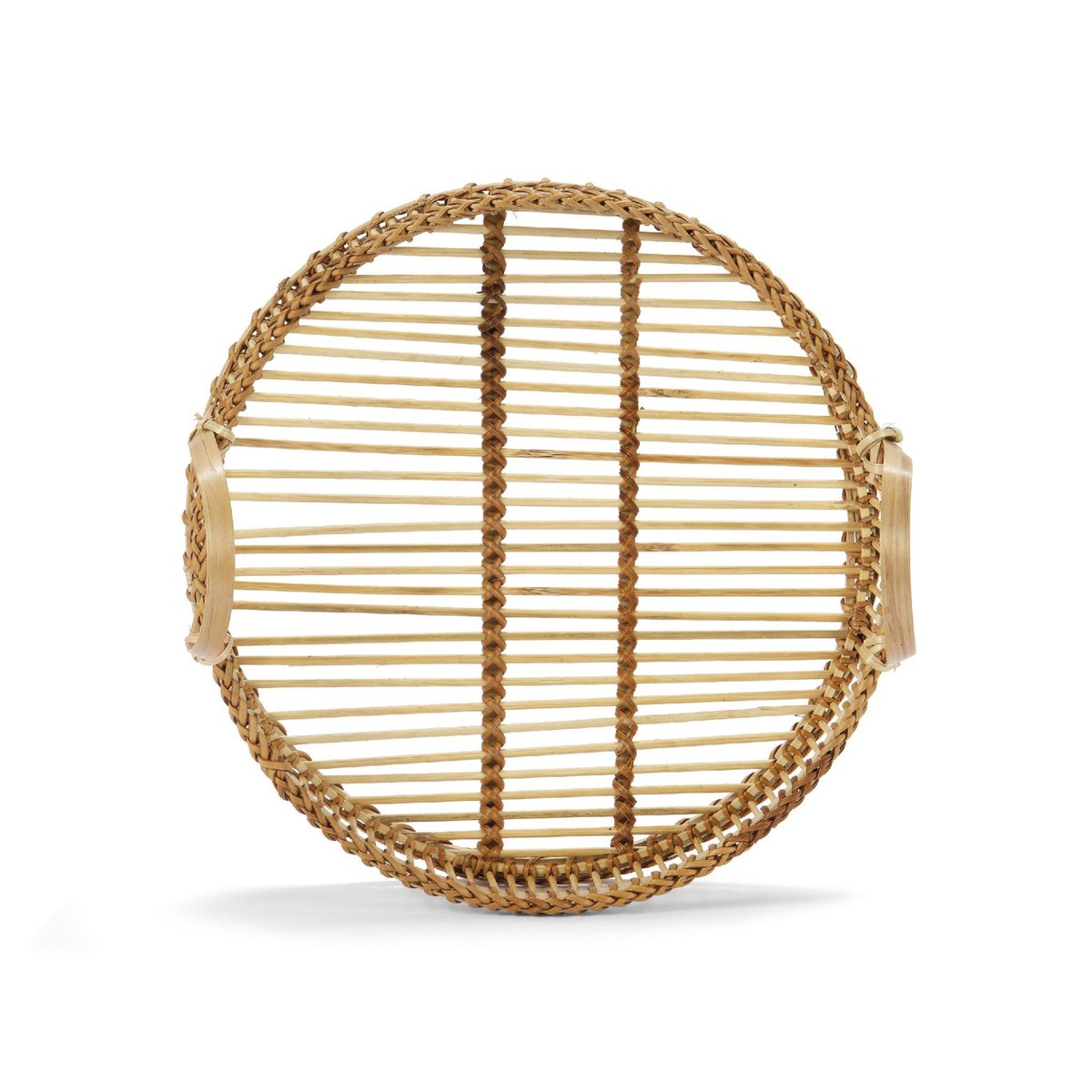 Plateau rond bambou avec anses - 30x14cm bois, WADIGA