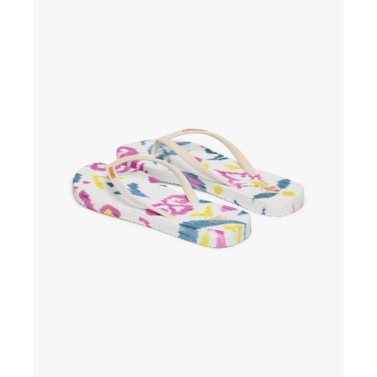 Tongs à Imprimé Intégral blanc ikat floral, SUPERDRY