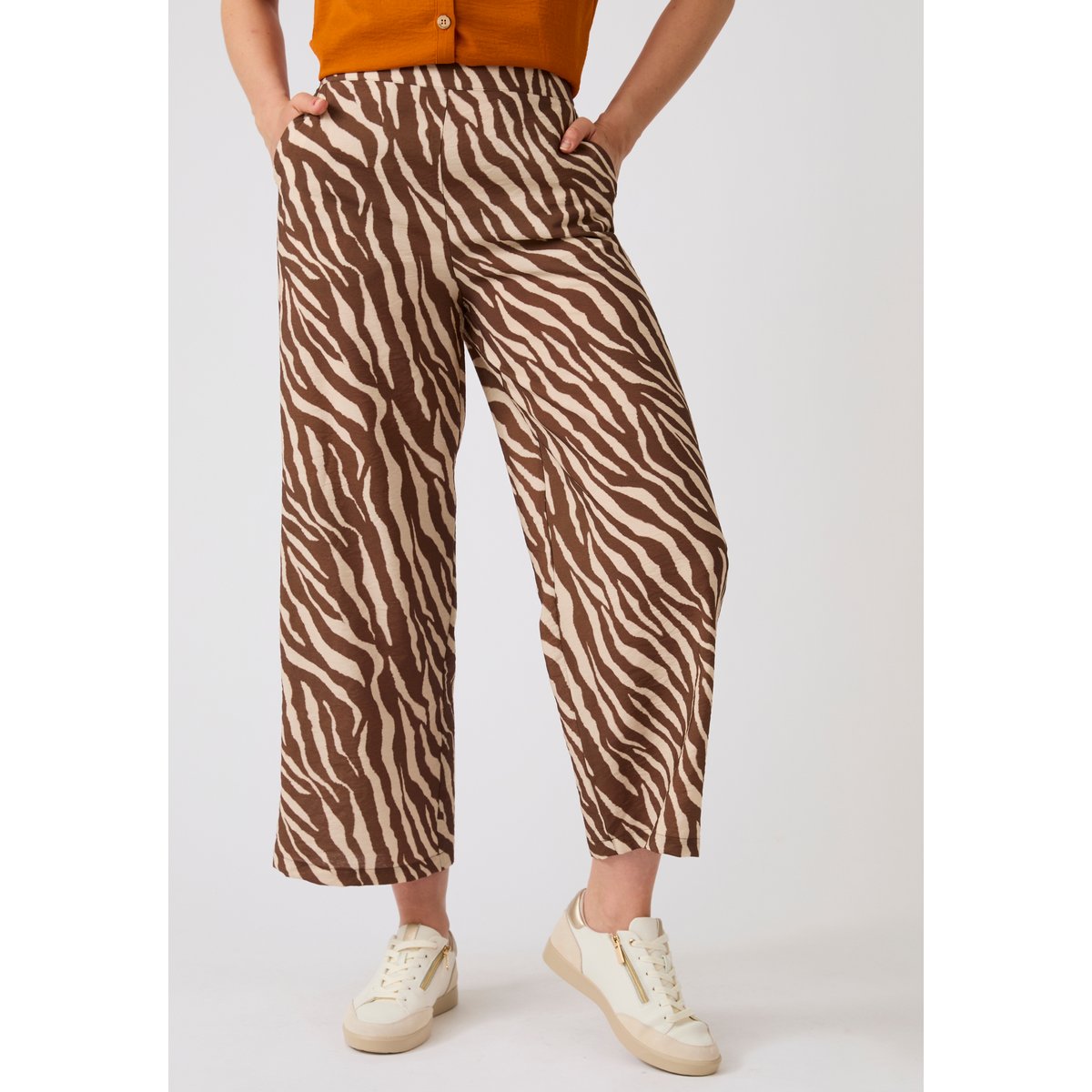 Pantalon 7/8ème imprimé animalier Climatyl marron animalier, DAMART