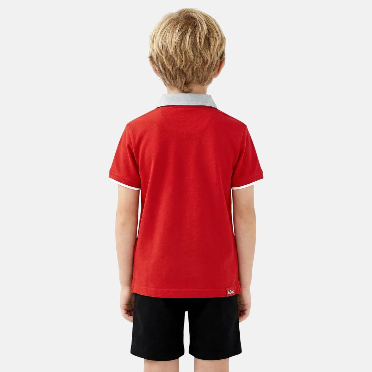 Polo manches courtes, col polo et patte boutonnée LITTLE GENT rouge, LEE COOPER