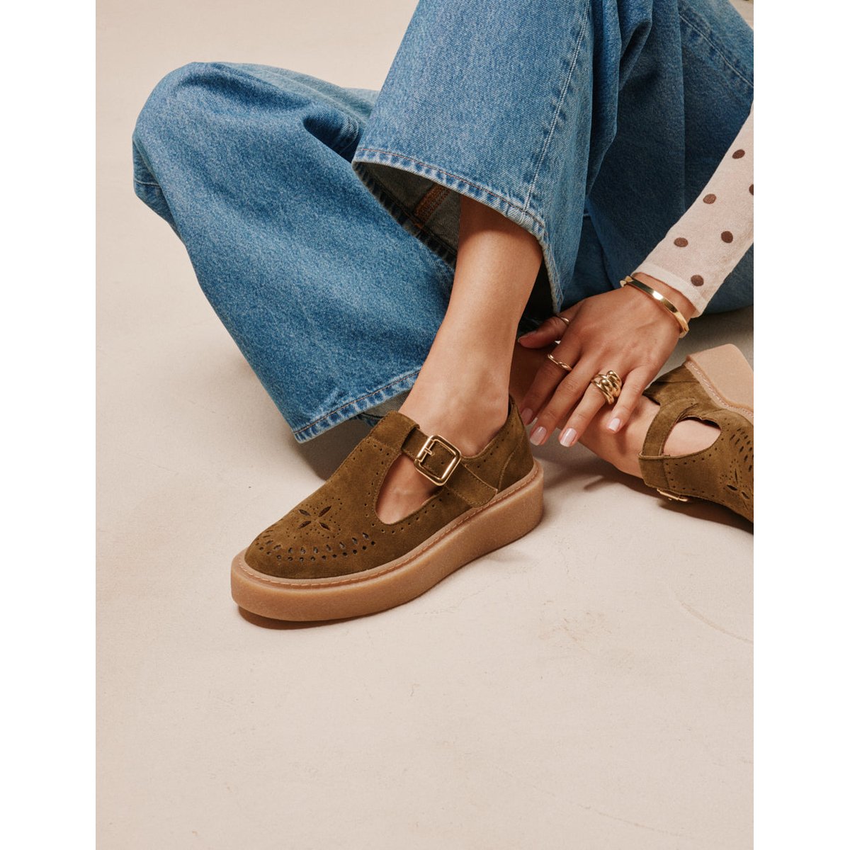 Derbies BAIA suède kaki, ODAJE