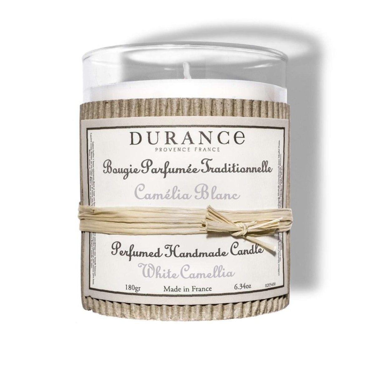 Bougie parfumée CAMÉLIA BLANC couleur unique, DURANCE