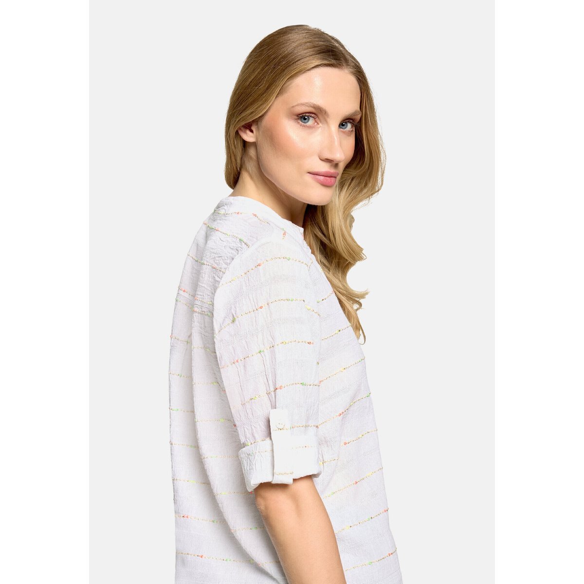 Blouse casual à fils de fil textile white/orange, CARTOON