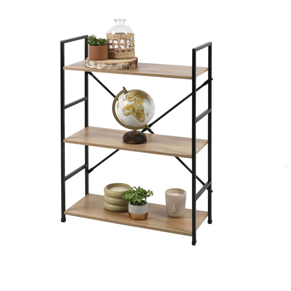 Etagère 3 niveaux design industriel COLORADO beige, TOILINUX