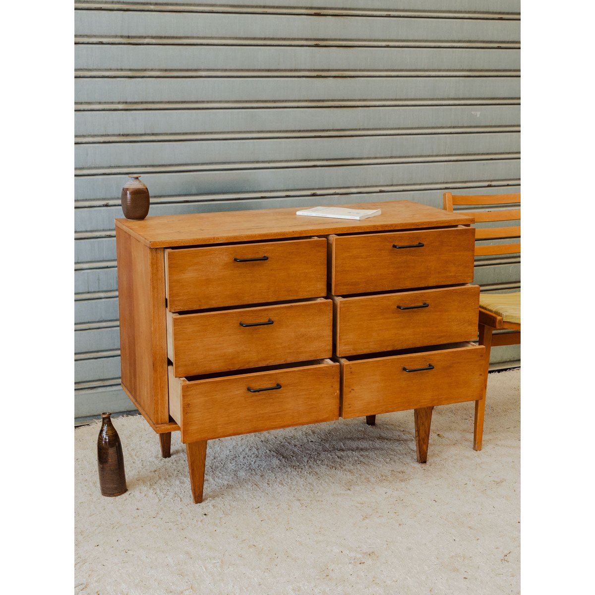 Commode en bois Olga N°1125 - Bon état bois foncé, DEBONGOUT