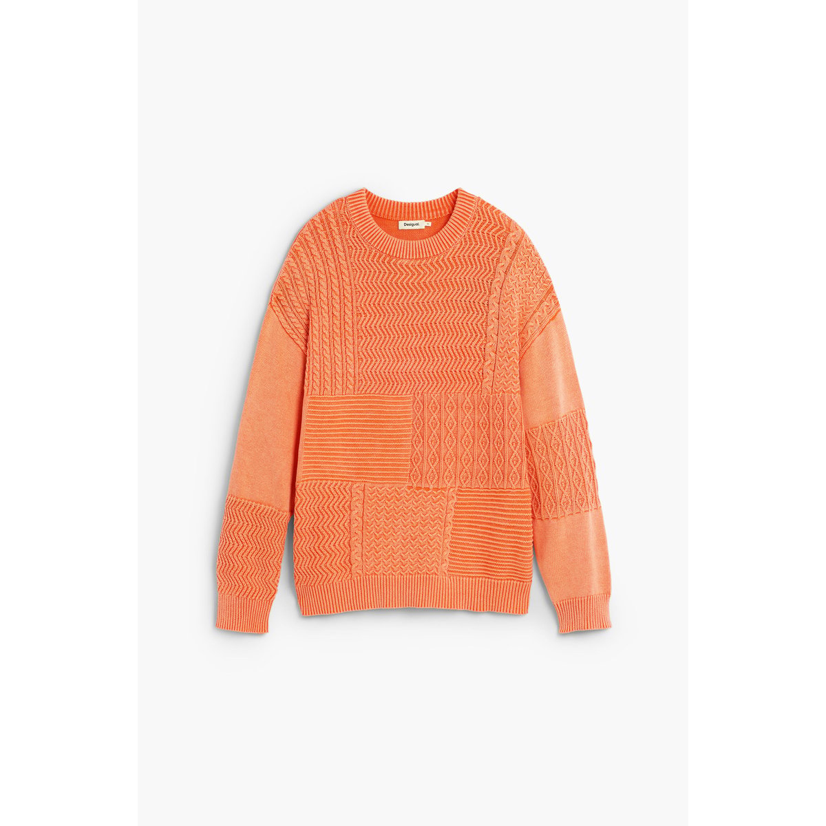 Pull en maille unie orange, DESIGUAL