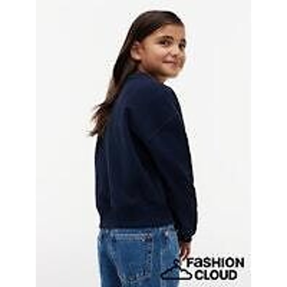 Sweater met ronde hals marineblauw, TOMMY HILFIGER