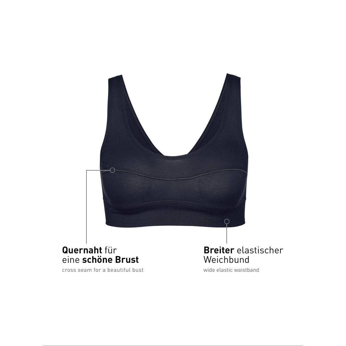Brassière Coton ELASTIC bleu lapis foncé, CALIDA