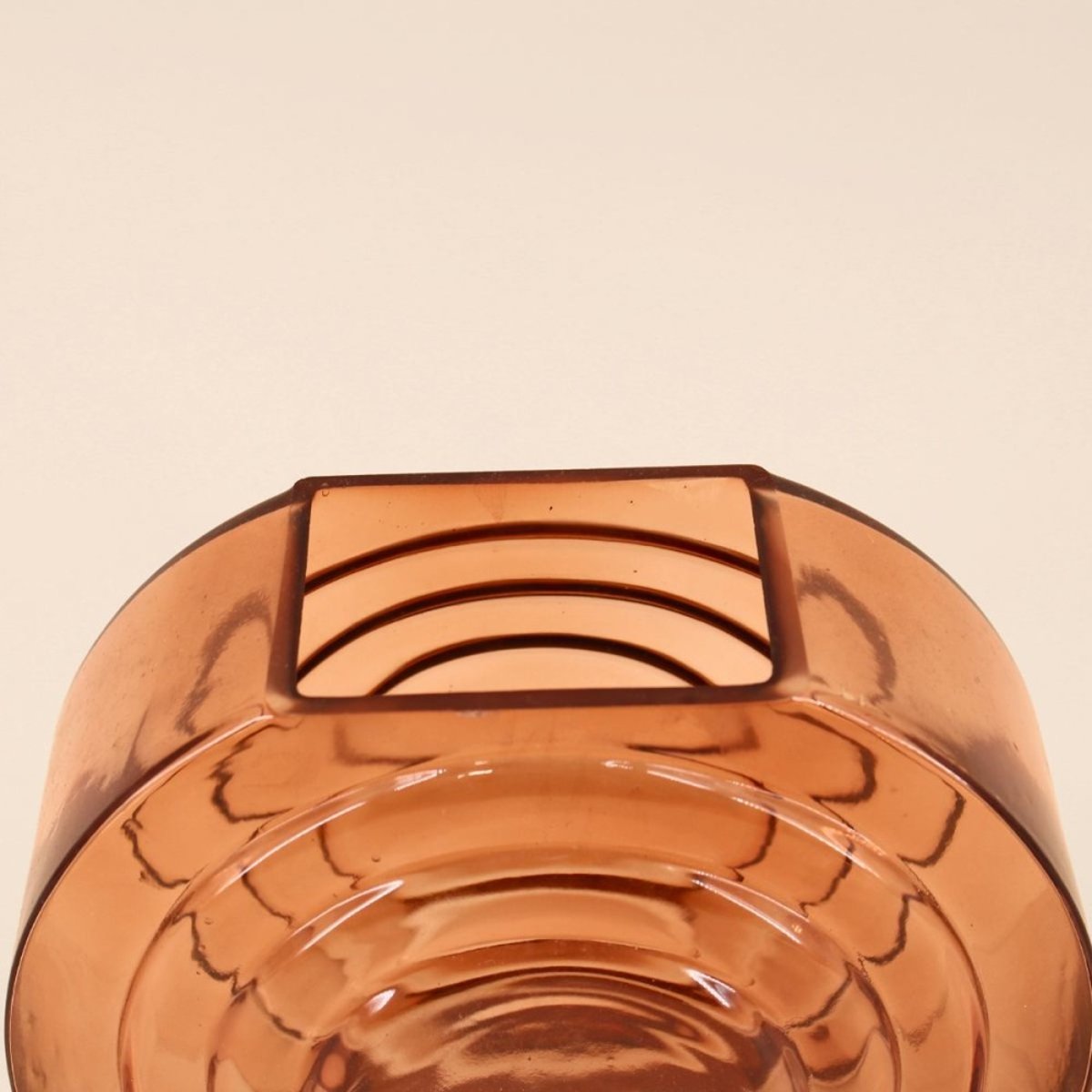 Vase verre vintage géométrique, H19cm marron, ORNAMI